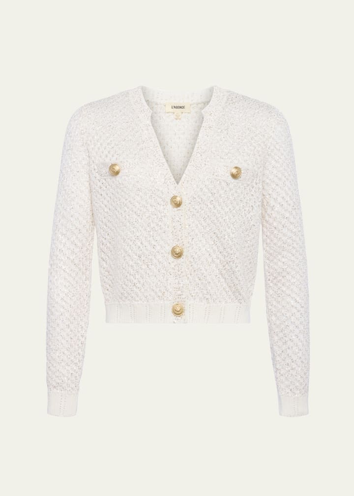 Lagence Blanca Sequin Crop Cardi
