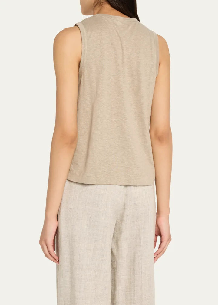 Majestic Filatures Stretch Linen Crewneck Tank