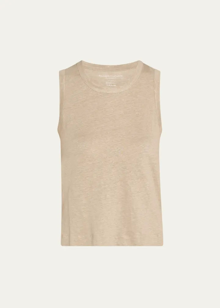 Majestic Filatures Stretch Linen Crewneck Tank