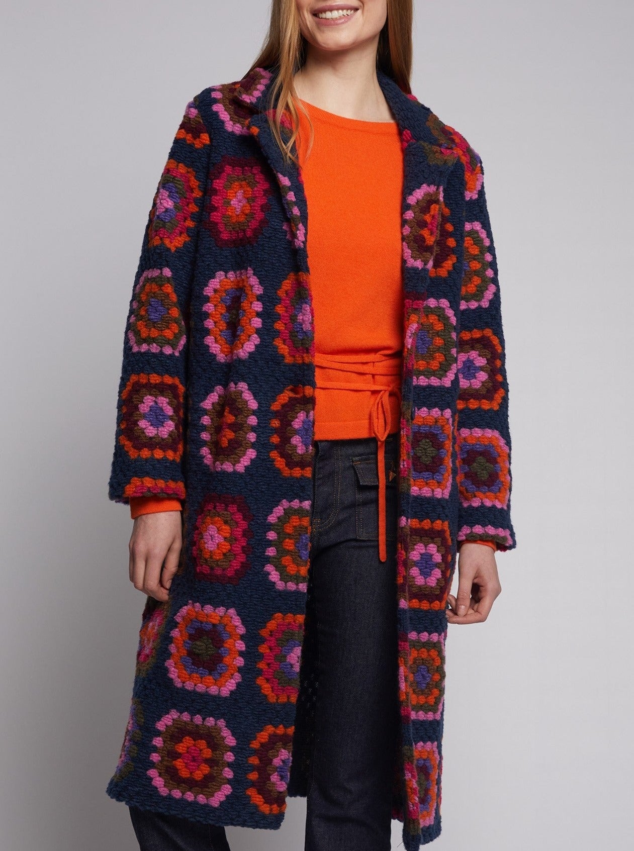 Vilagallo Yana Long Crochet Cardigan