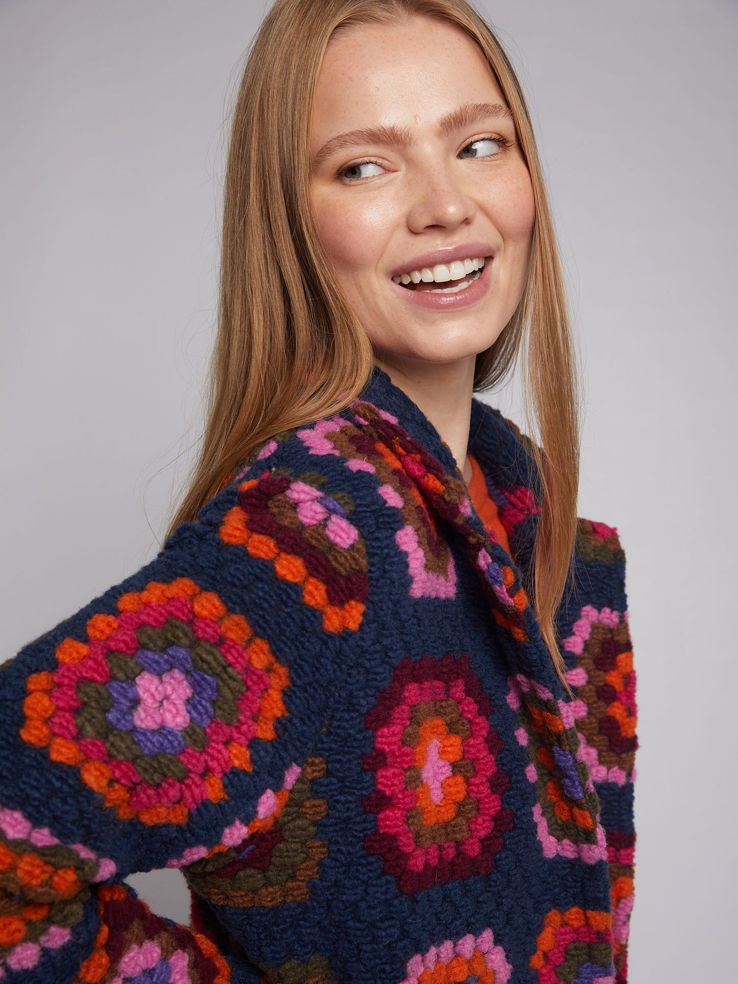 Vilagallo Yana Long Crochet Cardigan