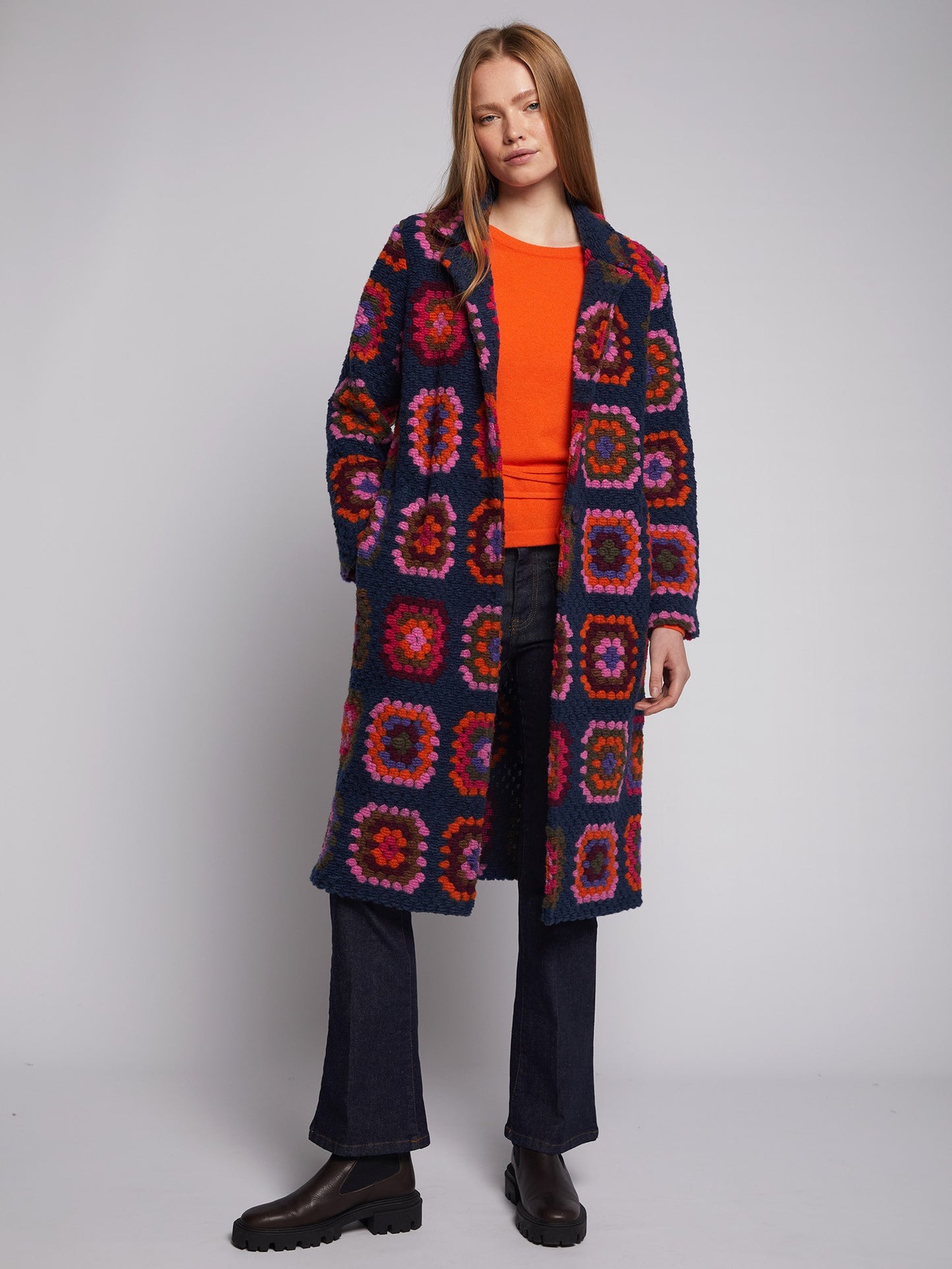Vilagallo Yana Long Crochet Cardigan