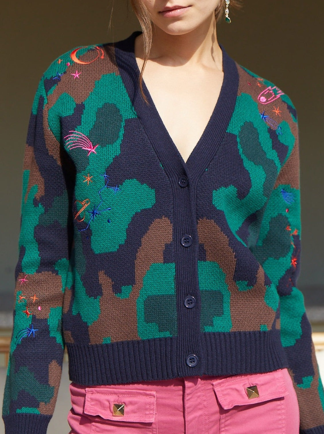 Vilagallo Knem Embroidered Cardigan