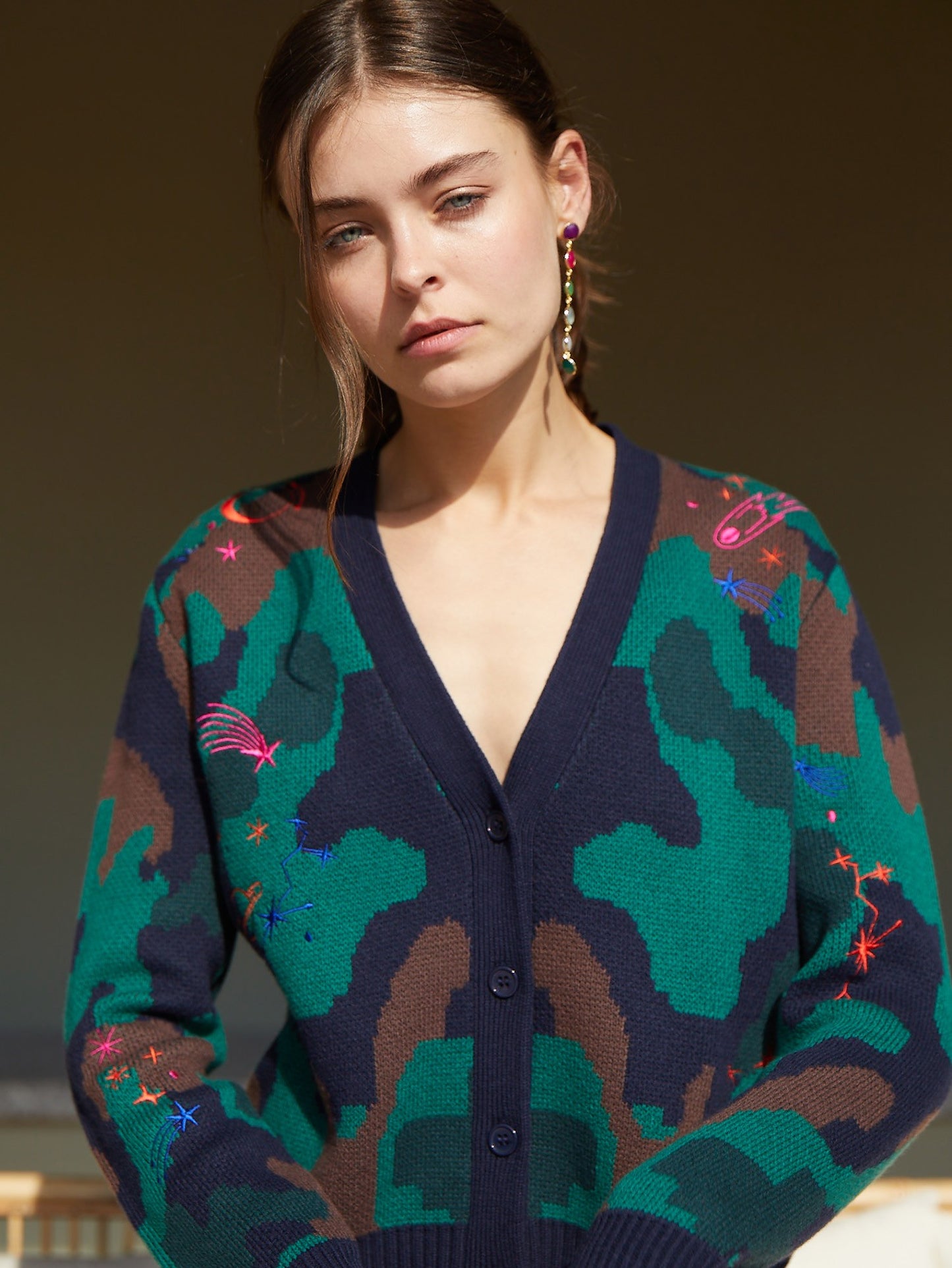 Vilagallo Knem Embroidered Cardigan