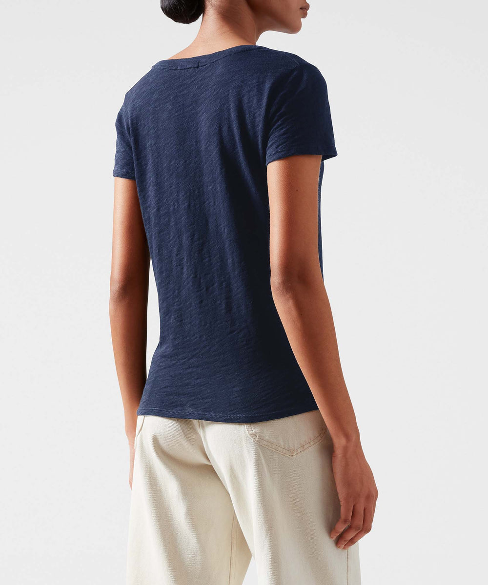 ATM Slub Jersey Schoolboy V-Neck Tee