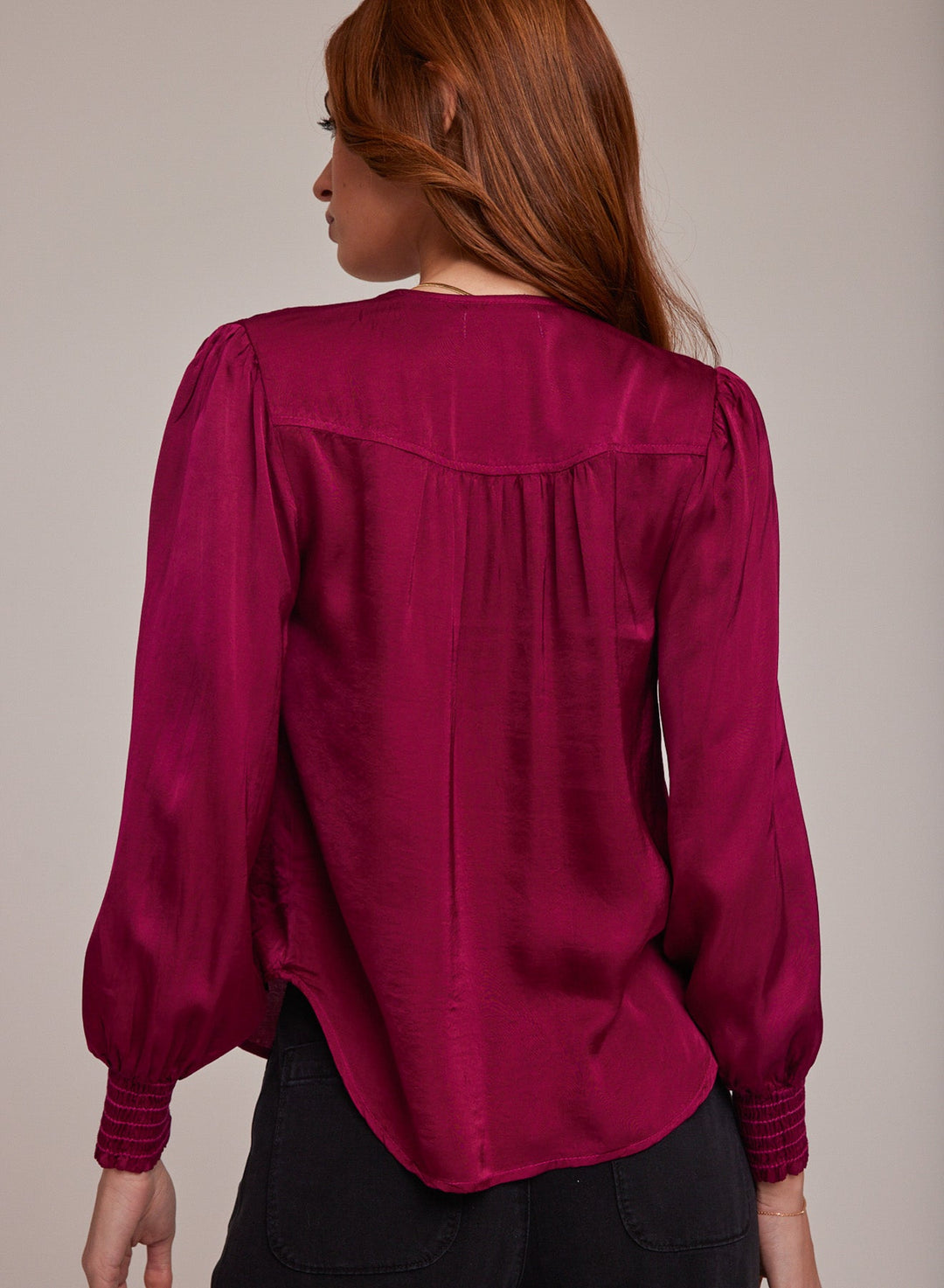 Bella Dahl Smocked Cuff Button Down