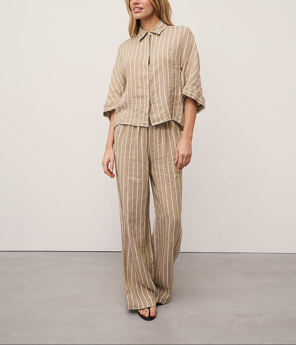 0039 Italy Tamina Linen Stripe Pant