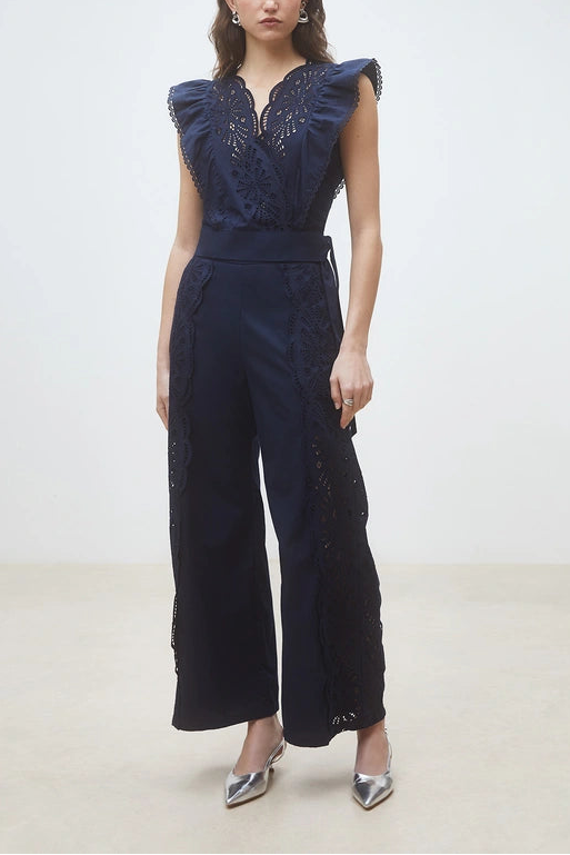 Suncoo Jules Wide Leg Pant W Side Details