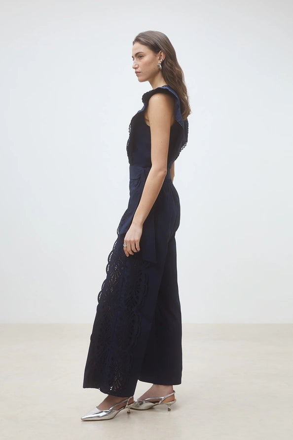 Suncoo Jules Wide Leg Pant W Side Details