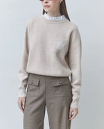 Suncoo Pacol Ruffle Collar Top