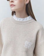 Suncoo Pacol Ruffle Collar Top