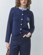 Suncoo Geola Two Tone Embroidered Cardigan