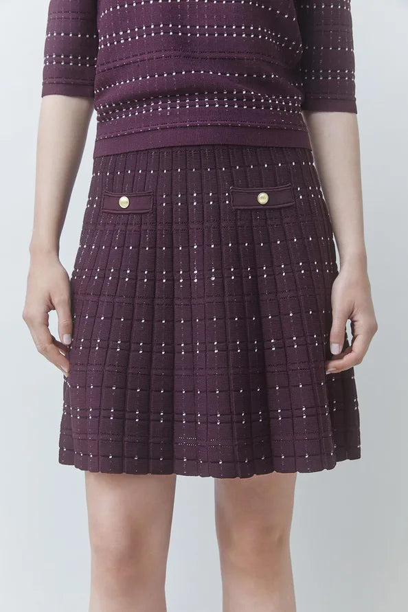 Suncoo Fradela Knitted Mini Skirt
