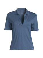 Majestic Cotton Modal Terry S/S Polo Top