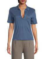 Majestic Cotton Modal Terry S/S Polo Top