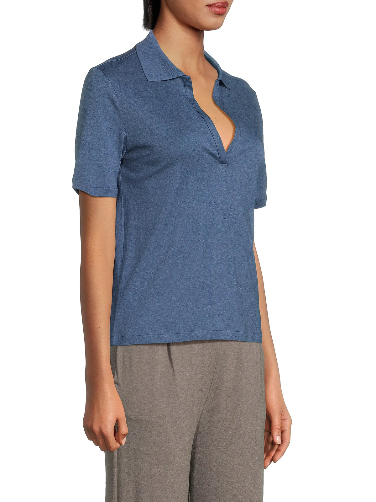 Majestic Cotton Modal Terry S/S Polo Top