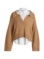 Naadam Cashmere Mixed Media Polo Sweater