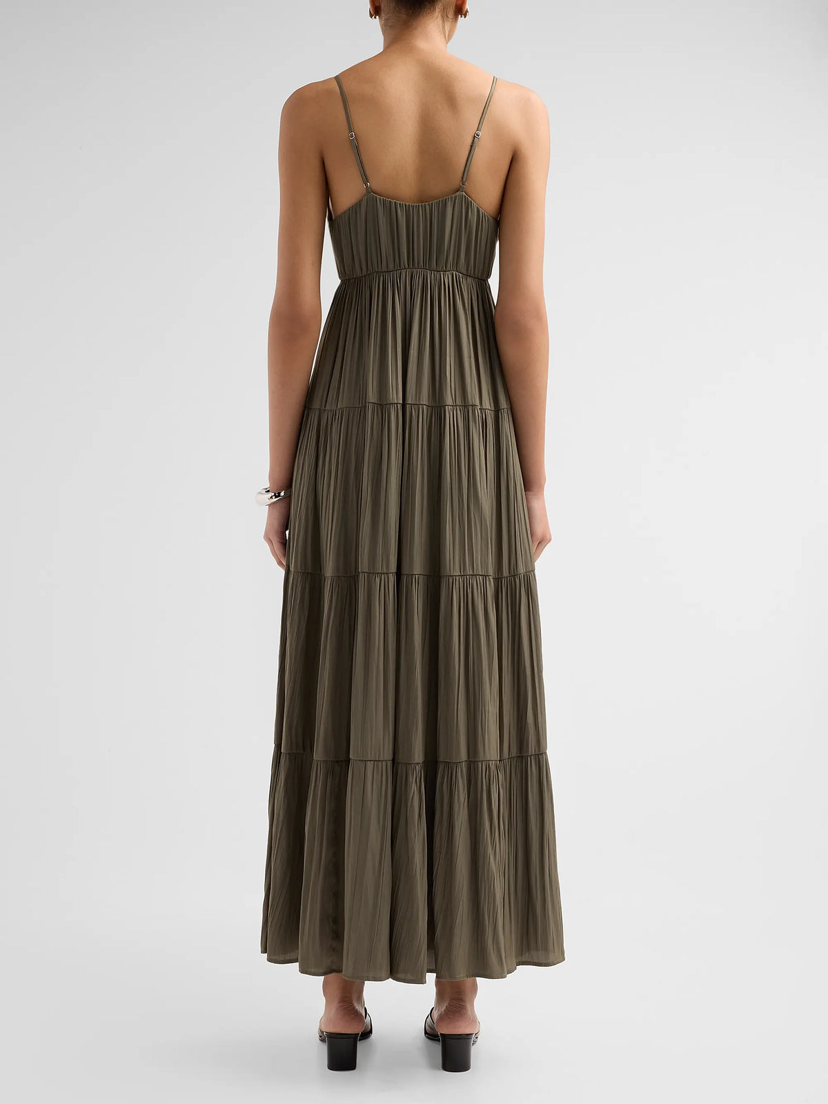Lagence TS Lua Tiered Satin Maxi Dress