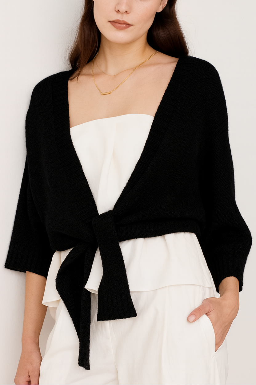 Autumn Cashmere Dolman Tie Front Sweater