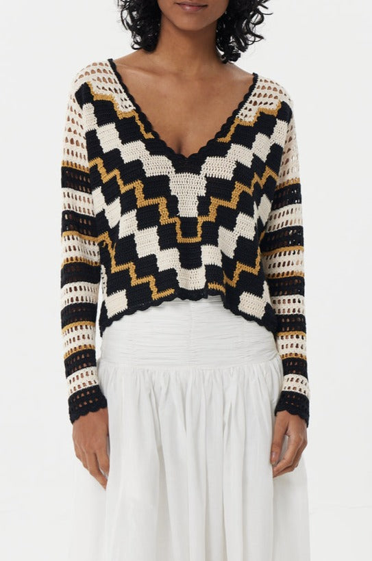 Maria Cher Ayacucho Harper Long Sleeve Top