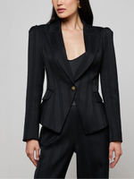 L'agence Ts Kaisley Fur Collar Blazer