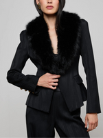 L'agence Ts Kaisley Fur Collar Blazer