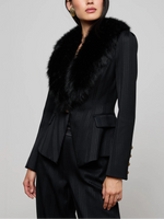 L'agence Ts Kaisley Fur Collar Blazer