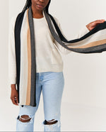 Brodie Evie Rainbow Cashmere Stripe Scarf