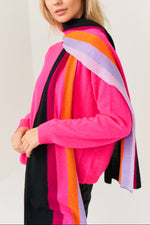Brodie Evie Rainbow Cashmere Stripe Scarf