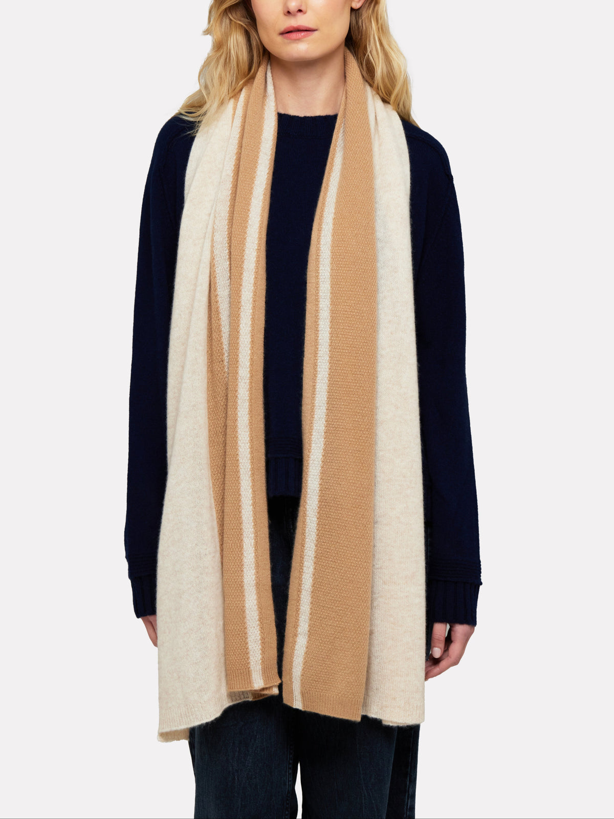 Brodie Textured Stripe Cashmere Scarf