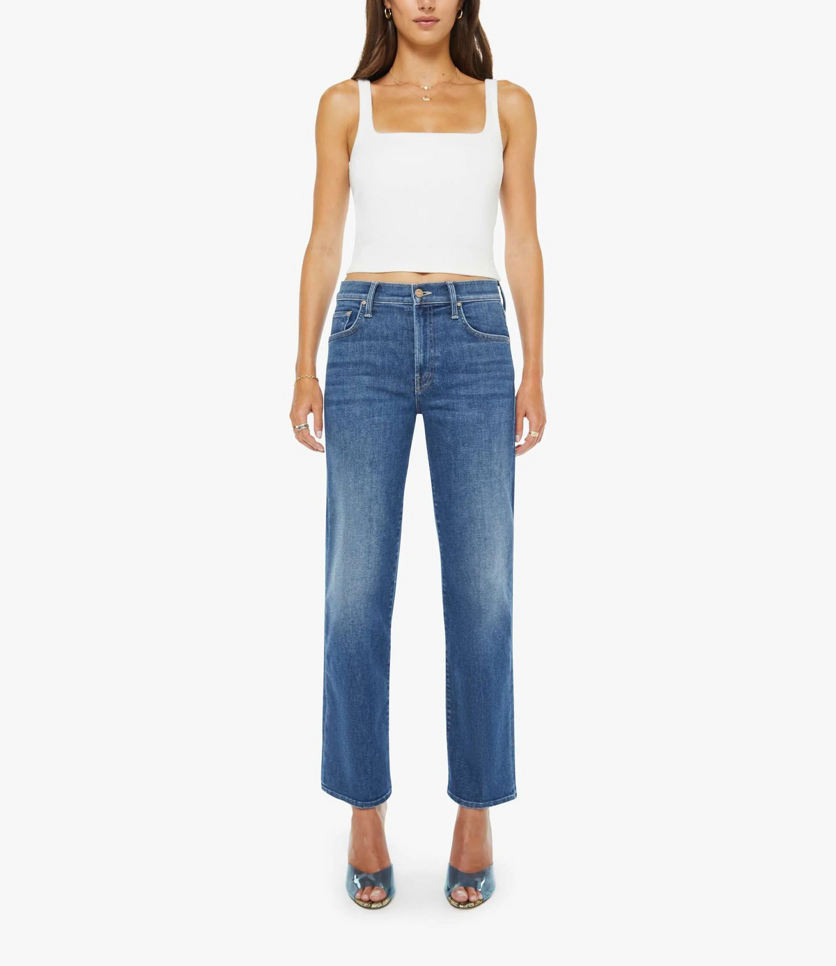 MOTHER The Mid Rise Rambler Zip Ankle Jean