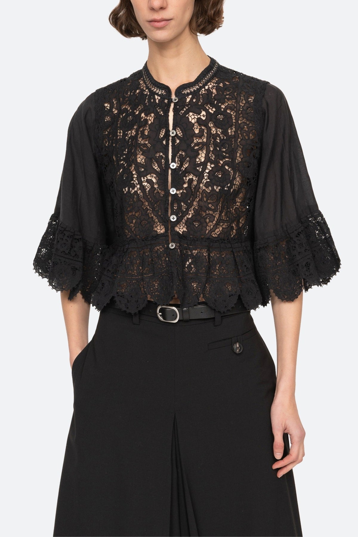 Sea Shanna Lace 3/4 Sleeve Top