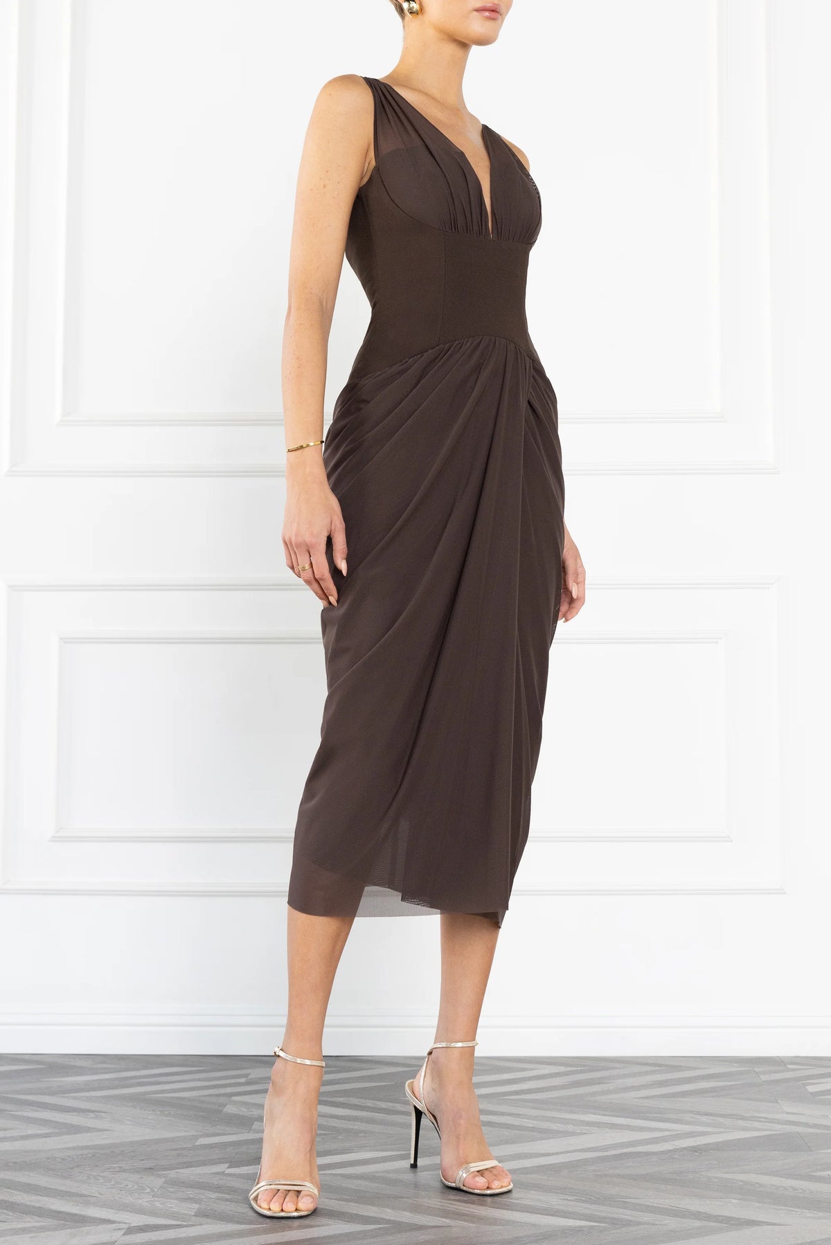 Black Halo Ts Elara Midi Dress