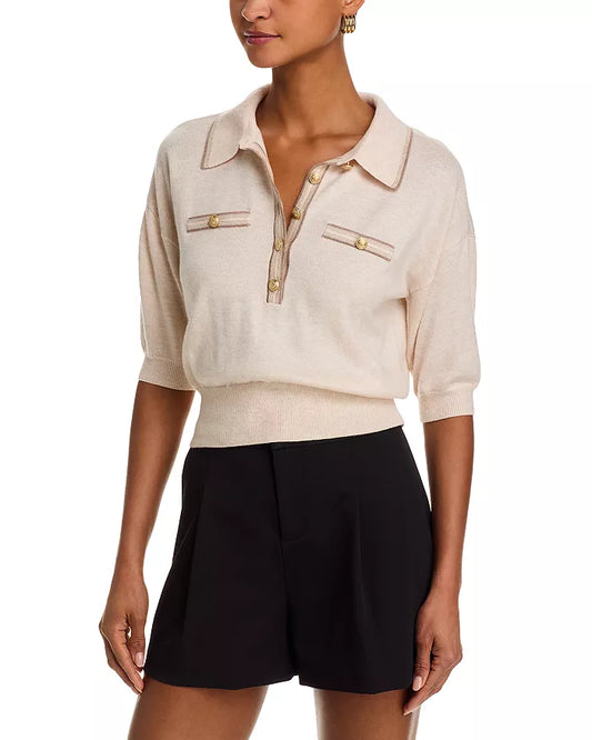 Lagence Masaki Short Sleeve Collared Sweater