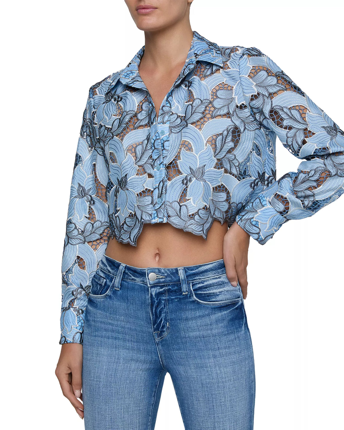 L'agence Akemi Cropped Blouse