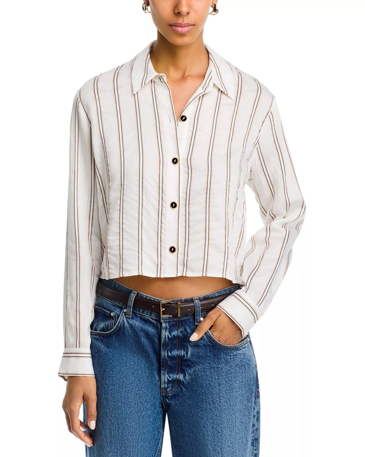 L'agence Cosette Crop Hi Low Shirt