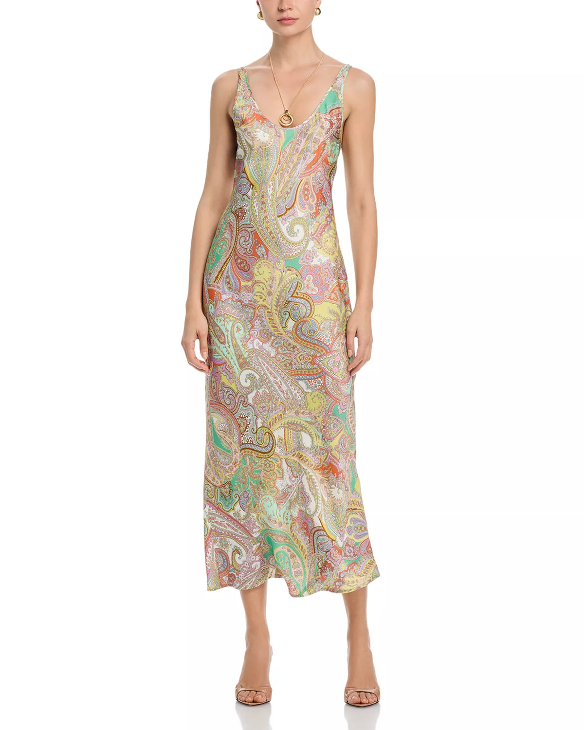 akiya satin maxi dress L'AGENCE Island Green Akiya Tank Dress Island Green / M