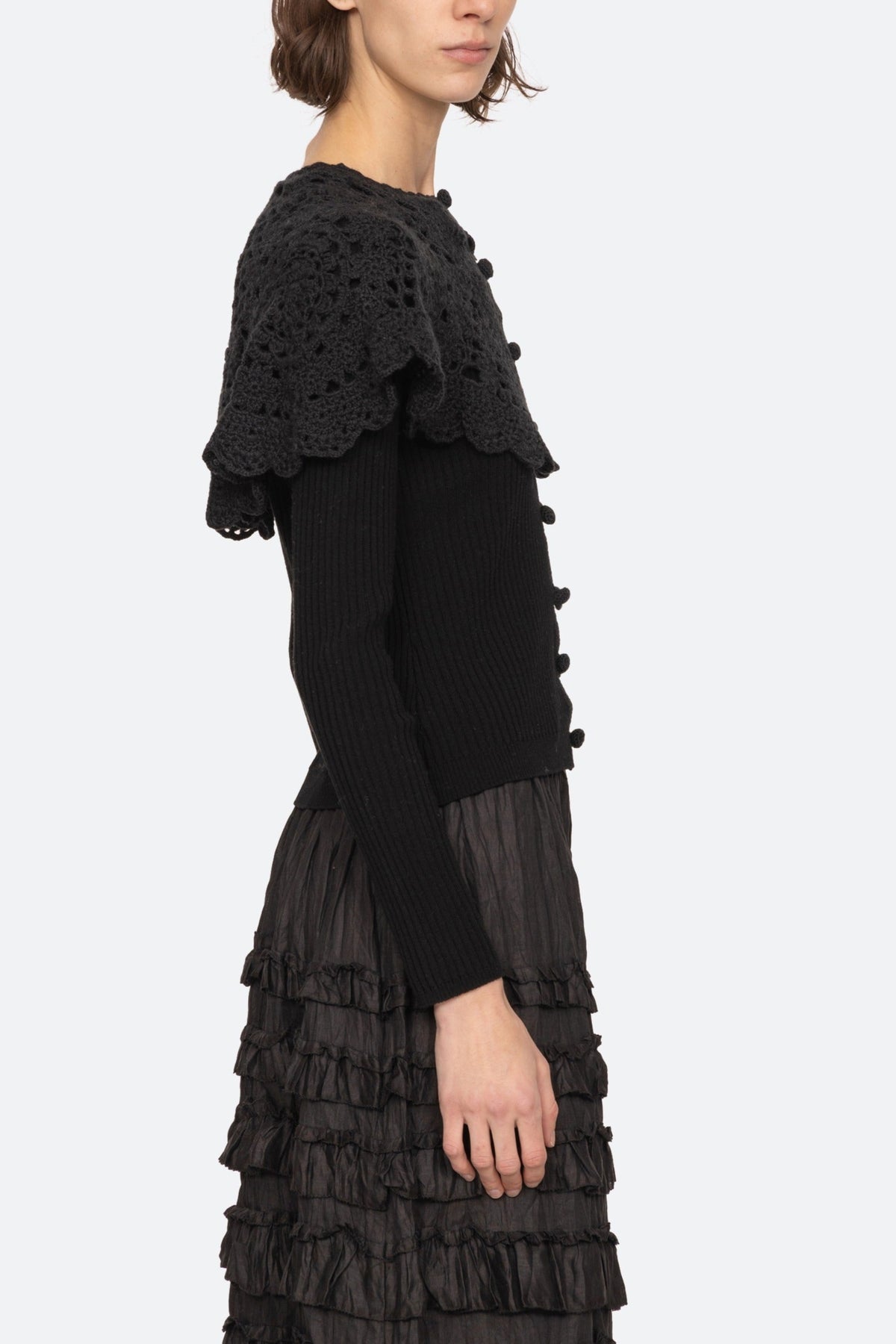 Sea Nara Crochet Cardigan With Capelet