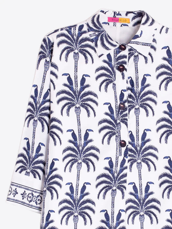 Vilagallo Palm Tree Cotton Dress