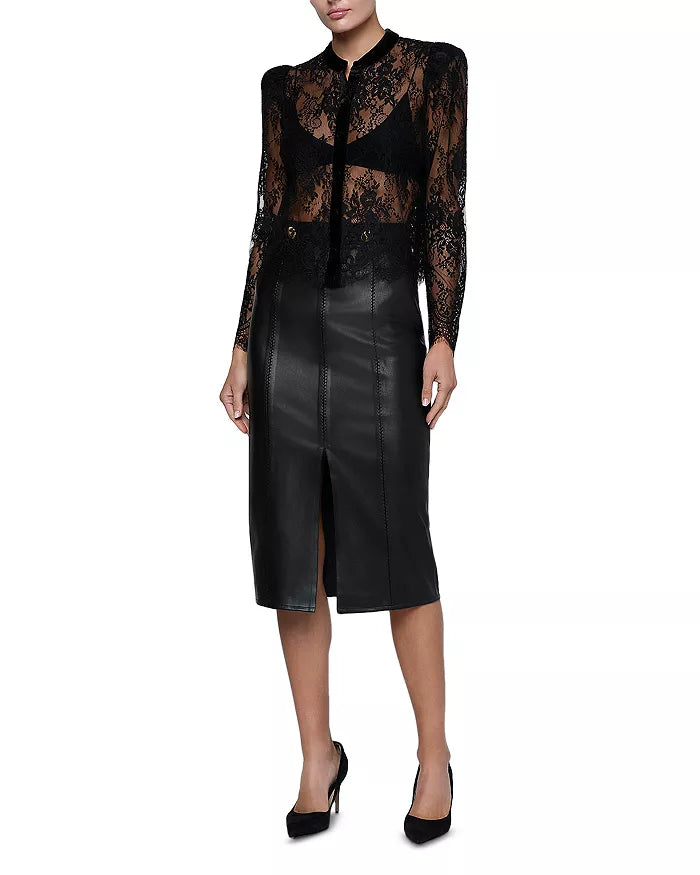 Lagence Dorothea Velvet Lace Blouse