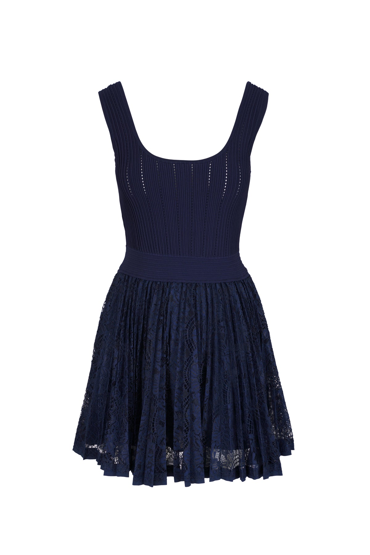 Simkhai Ellis Knit Lace Mini Dress