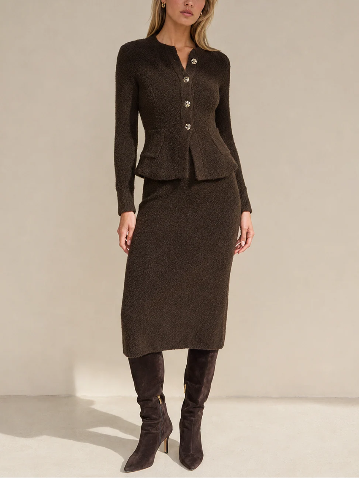 Lagence Melissa Knit Flare Cardigan