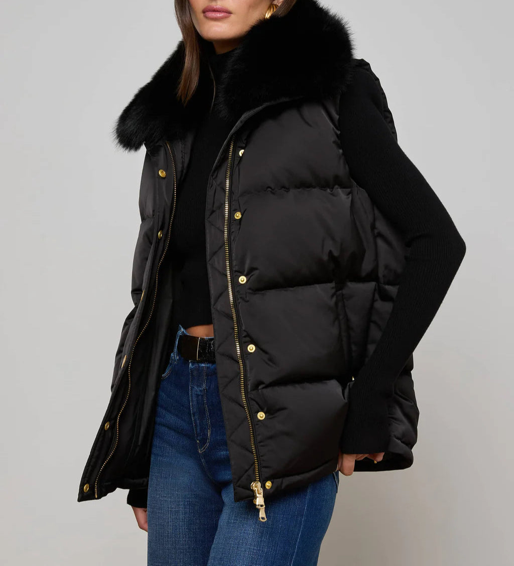 Lagence Nalo Faux Fur Puffer Vest