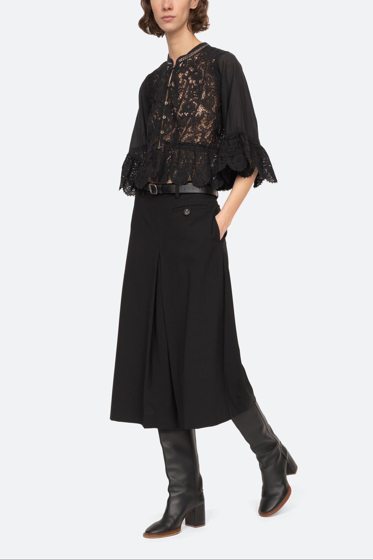 Sea Shanna Lace 3/4 Sleeve Top