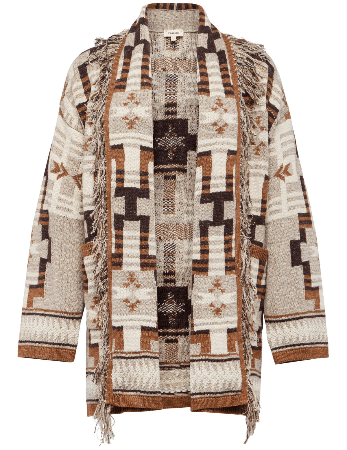 Lagence Jair Jaquard Fringe Cardigan