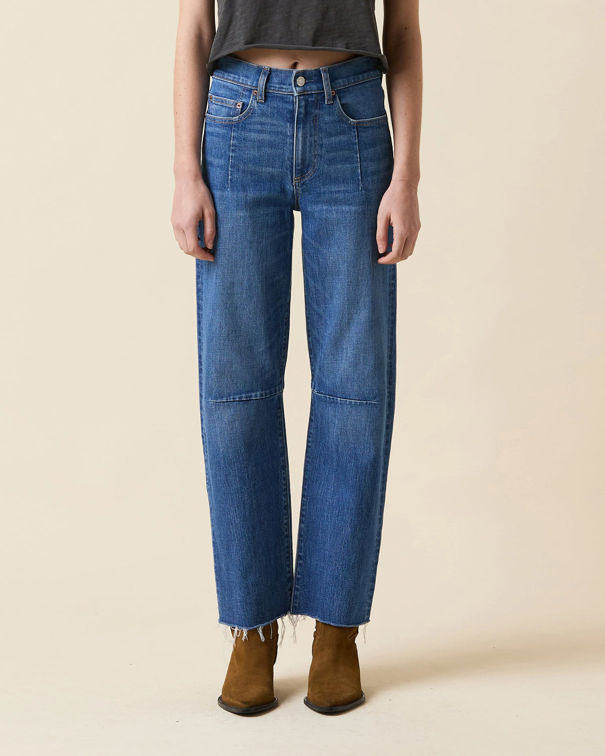 Le Jean Pixie Ankle Fray Mid RIse Jeans