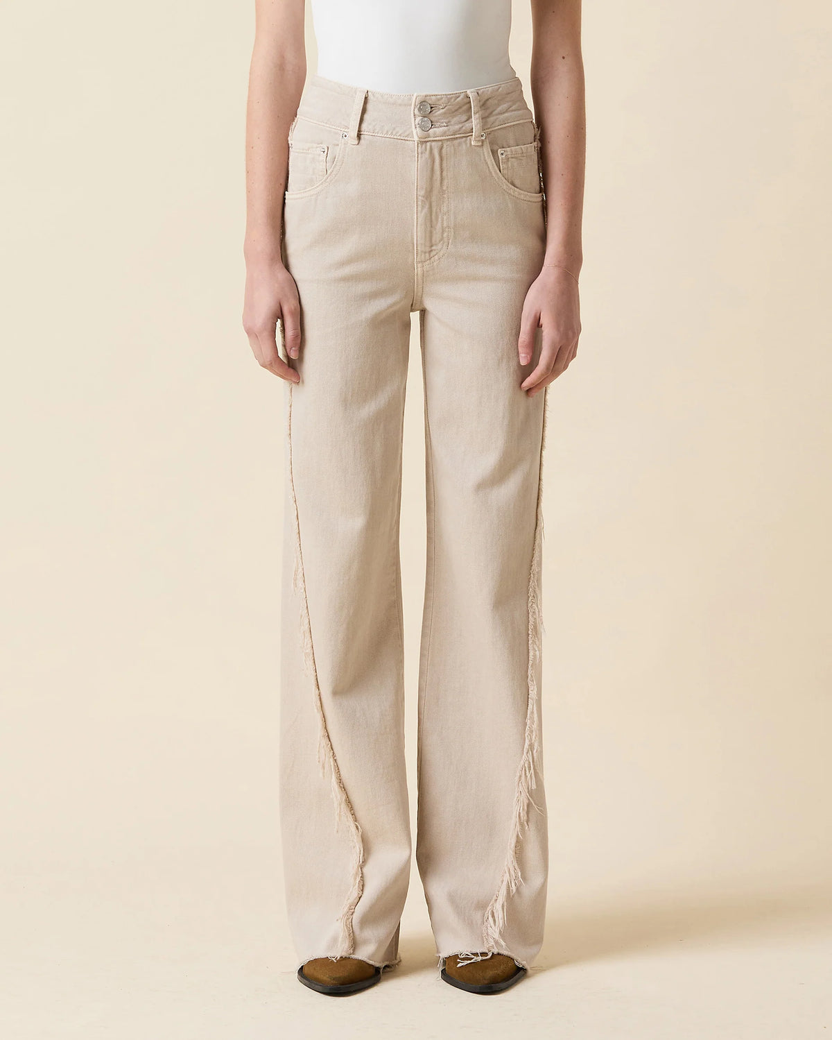 Le Jean Libra Embroidered Wide Leg Jeans