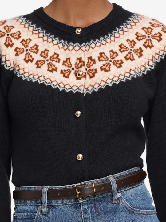 Frame The Cashmere Fairisle Cardigan