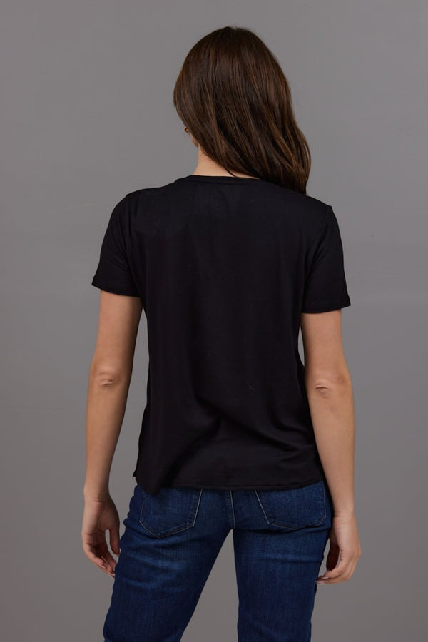 Majestic Filatures Soft Touch Semi Relaxed Cap Sleeve V-Neck