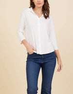Majestic Soft Touch 3/4 Sleeve Semi Relaxed Shirt